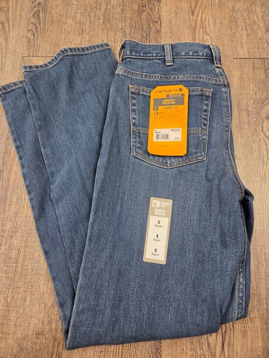 Carhartt Denim - Carhartt NWT Jeans Womens 8 Rugged Flex Loose Fit Dark Wash BD2731-W